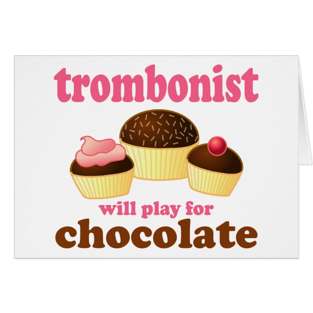 Funny Chocolate Trombonist Gift (Voorkant Horizontaal)