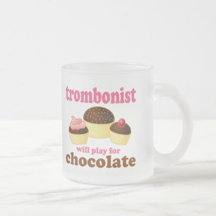 Funny Chocolate Trombonist Gift Matglas Koffiemok