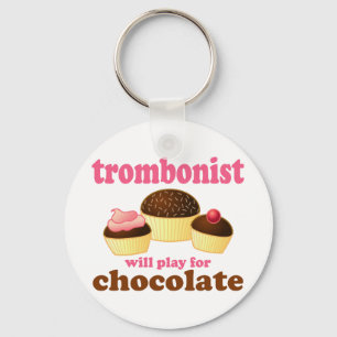 Funny Chocolate Trombonist Gift Sleutelhanger