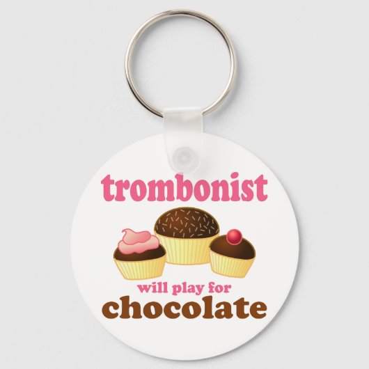 Funny Chocolate Trombonist Gift Sleutelhanger (Voorkant)