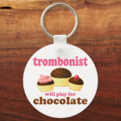 Funny Chocolate Trombonist Gift Sleutelhanger (Voorkant)