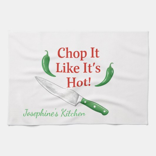 Funny Chop It Like Its Hot Personalized Chef Trend Theedoek (Horizontaal)