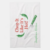 Funny Chop It Like Its Hot Personalized Chef Trend Theedoek (Verticaal)