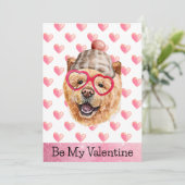 Funny Chow Chow I Wof You Dog Valentijnsdag Feestdagenkaart (Staand voorkant)