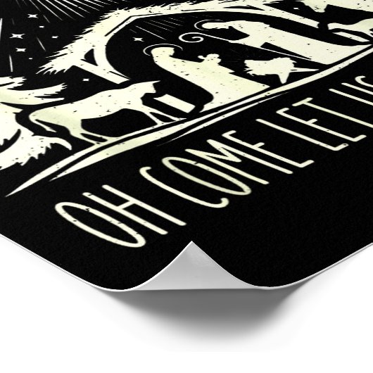 Funny Christian Christmas Jesus Oh Come Let Us Ado Poster (Hoek)