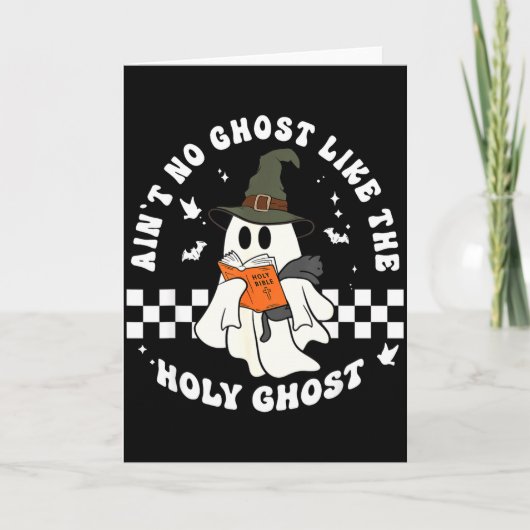 Funny Christian Ghost With Bible Retro Catholic Cu Kaart (Voorkant)