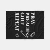 Funny Christian Pray Preach Golf Repeat Pastor Min Fleece Deken (Voorkant (Horizontaal))