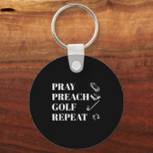 Funny Christian Pray Preach Golf Repeat Pastor Min Sleutelhanger (Voorkant)