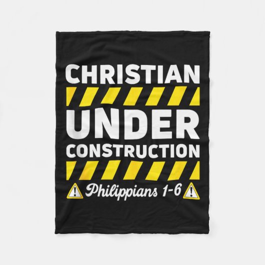Funny Christian Under Construction Philippians 1-6 Fleece Deken (Voorkant)