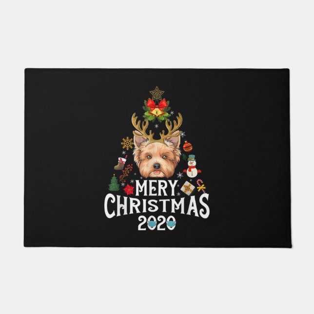 Funny Christmas 2020 Tree Yorkshire Mask Costume Deurmat (Voorkant)