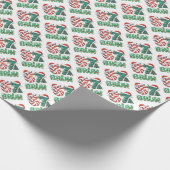 Funny Christmas "67 BRUH" Plaid & Elf Hat Holiday Cadeaupapier (Hoek)