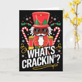 Funny Christmas African American Nutcracker Men Wo Kaart (Gele Bloem)