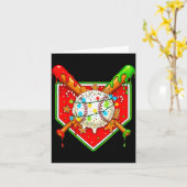 Funny Christmas Baseball Ice Cream Drip Men Women Kaart (Gele Bloem)