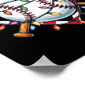 Funny Christmas Baseball Santa Hat For Baseball Pl Poster (Hoek)