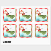 Funny Christmas Beach Cadeau Labels (Vel)