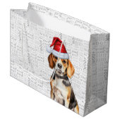 Funny Christmas Beagle Hondenliefhebber Groot Cadeauzakje (Voorkant Gekanteld)