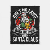 Funny Christmas Beer Drinking With Santa Clause  Fleece Deken (Voorkant)
