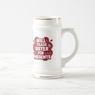 Funny Christmas Beer Stein – I Will Trade Sister f Bierpul