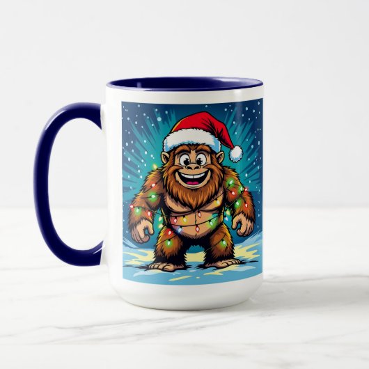 Funny Christmas Bigfoot Personalized Mok (Links)