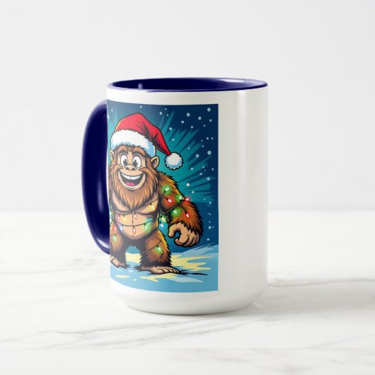 Funny Christmas Bigfoot Personalized Mok (Voorkant links)
