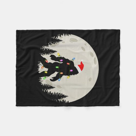 Funny Christmas Bigfoot Santa Hat Moon Sasquatch K Fleece Deken (Voorkant (Horizontaal))