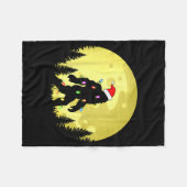 Funny Christmas Bigfoot Santa Hat Moon Sasquatch M Fleece Deken (Voorkant (Horizontaal))