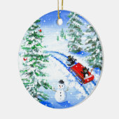 Funny Christmas Black Cat Art Creationarts Keramisch Ornament (Links)