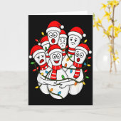 Funny Christmas Bowling Santa Bowling Ns Team Men Kaart (Gele Bloem)