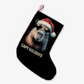 Funny Christmas Capy Holidays Xmas Capybara Kleine Kerstsok (Voorkant (Hangend))