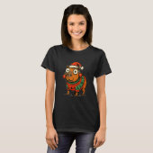 Funny Christmas Capybara With Santa Hat &amp; Swea T-shirt (Voorkant volledig)