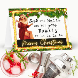 Funny Christmas Card Best Friend "Deck The Halls" Bedankkaart