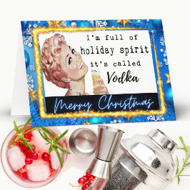 Funny Christmas Card Best Friend "Holiday Spirit" Bedankkaart
