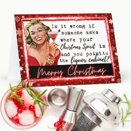 Funny Christmas Card Best Friend "Liquor Cabinet" Bedankkaart