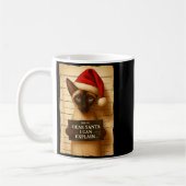 Funny Christmas Cat- Cute Siamese Santa Hat Tee  Koffiemok (Links)