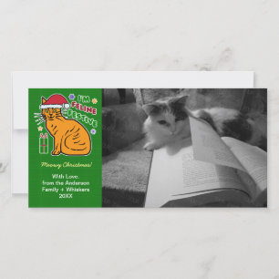 Funny Christmas Cat Feline Festive Pun Pet Cards Feestdagenkaart