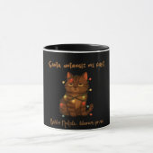 Funny Christmas Cat Mug – Santa Untangle Me First (Centre)