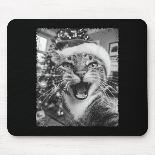 Funny Christmas Cat Selfie  Muismat (Voorkant)
