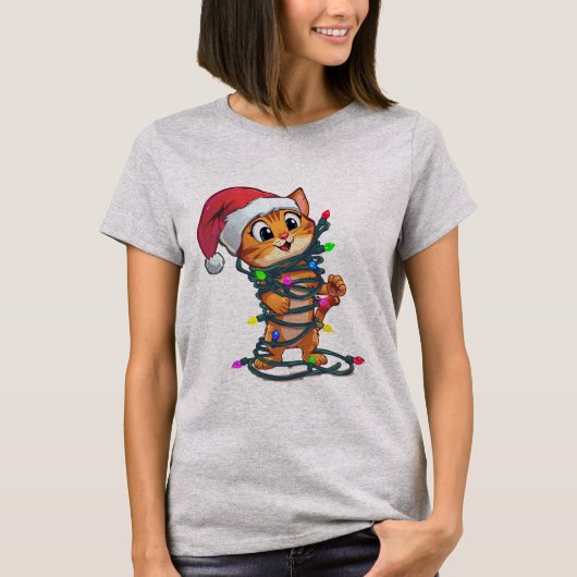  Funny Christmas Cat T-Shirt | Cute Holiday Gift  (Devant)
