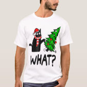 Funny Christmas Cat Tree Design T-shirt (Voorkant)
