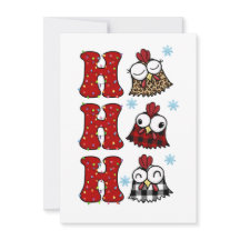 Funny Christmas Chicken Ho Ho Ho Kaart