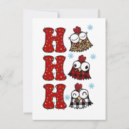 Funny Christmas Chicken Ho Ho Ho Kaart