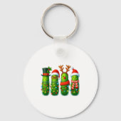 Funny Christmas Ckles With Santa Hats And Lights Sleutelhanger (Voorkant)
