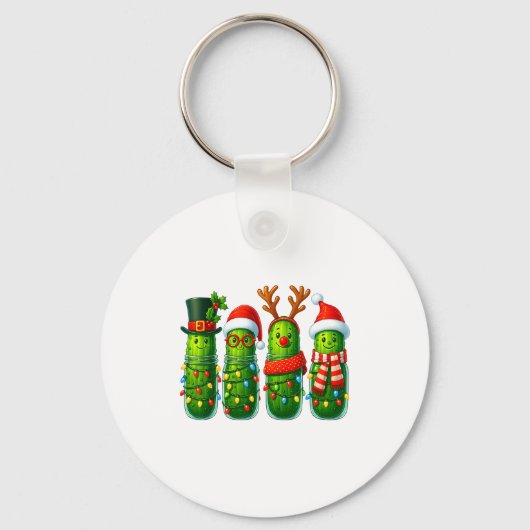 Funny Christmas Ckles With Santa Hats And Lights Sleutelhanger (Voorkant)