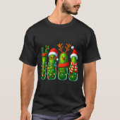 Funny Christmas Ckles With Santa Hats And Lights  T-shirt (Voorkant)