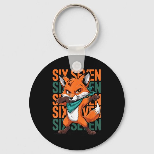 Funny Christmas Cool Fox Dabbing Xmas Dab Six Seve Sleutelhanger (Voorkant)