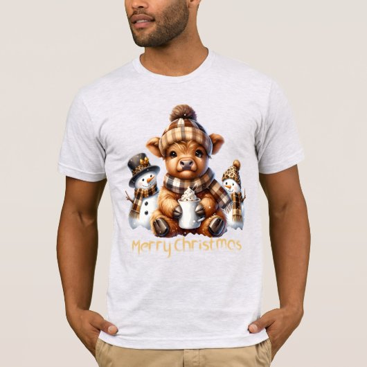 Funny Christmas Cow Tee for Dad T-shirt (Voorkant)