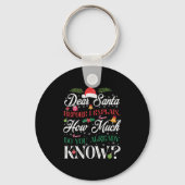 Funny Christmas Dear Santa How Much Do You Know Sleutelhanger (Voorkant)