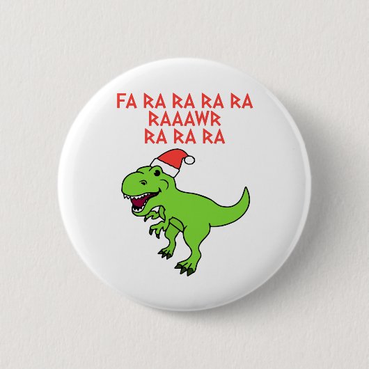 Funny Christmas Dinosaur Ronde Button 5,7 Cm (Voorkant)