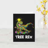 Funny Christmas Dinosaur Tree Rex Men Women Kids G Kaart (Gele Bloem)