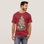Funny Christmas Dog Tree Design T-shirt (Voorkant volledig)